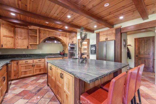 Chef's kitchen with stone island